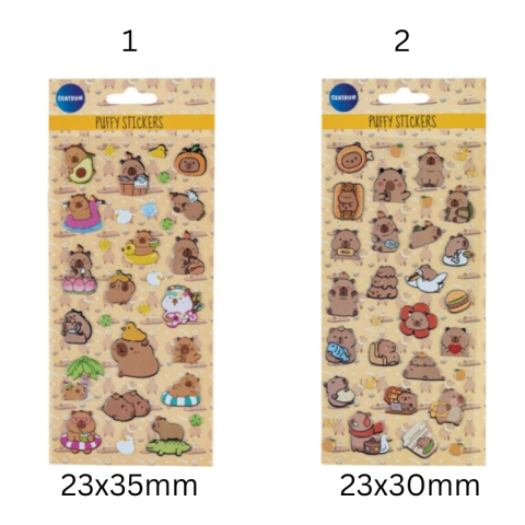 Stickere decorative Puffy Capybara modele diferite [1]