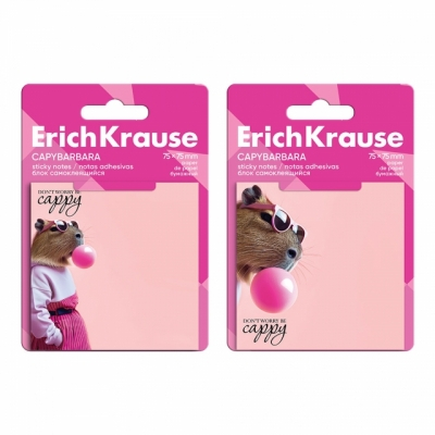 Papetărie și articole din hârtie - Sticky notes hartie 75x75mm 20 coli Capybarbara Erich Krause modele diferite