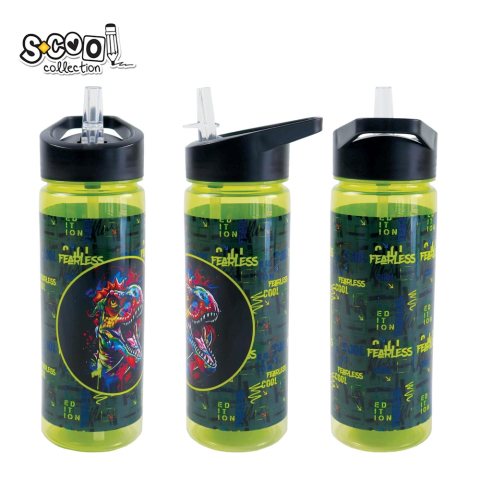Pahare și sticle pentru scoală - Sticla apa plastic cu pai 600 ml Fearless S Cool Collection