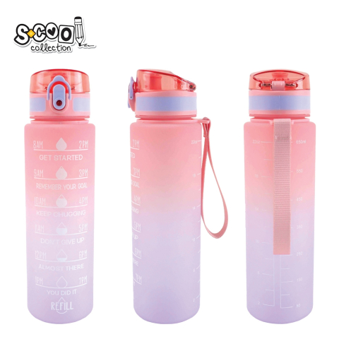 Pahare și sticle pentru scoală - Sticla apa motivationala plastic 700 ml Light Pink Gradient S Cool Collection