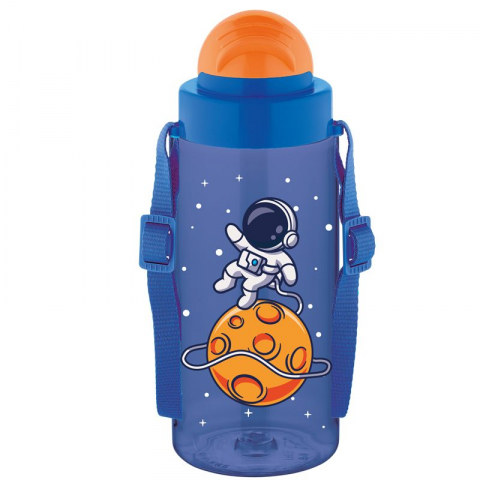 Rechizite școlare - Sticla apa copii Tritan 500ml cu pai si curea transport Noki