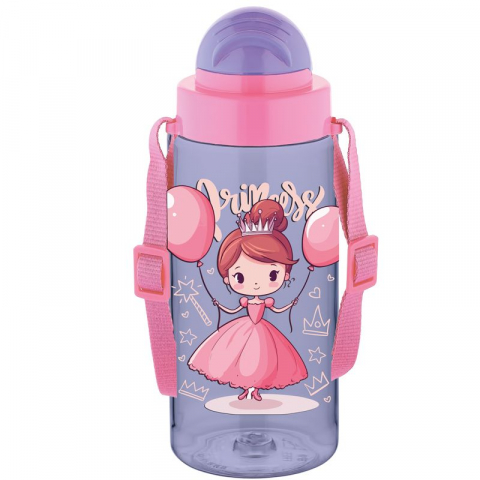 Sticla apa copii Tritan 500ml cu pai si curea transport Noki [3]