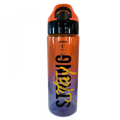 Pahare și sticle pentru scoală - Sticla apa tritan 550 ml cu deschidere automata Stay strong Noki