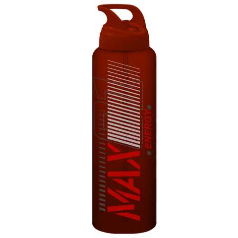 Pahare și sticle pentru scoală - Sticla apa tritan Soft touch 1000 ml deschidere cu filet rosu Noki