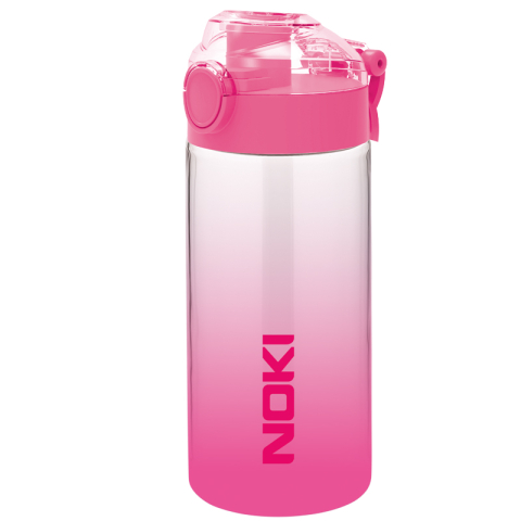Pahare și sticle pentru scoală - Sticla apa tritan Soft touch 500 ml cu deschidere automata roz Noki