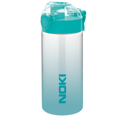 Pahare și sticle pentru scoală - Sticla apa tritan Soft touch 500 ml cu deschidere automata turcoaz Noki