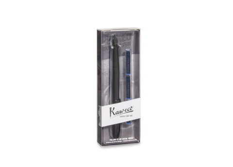Rechizite școlare - Stilou Kaweco Perkeo All Black F set cu 3 rezerve
