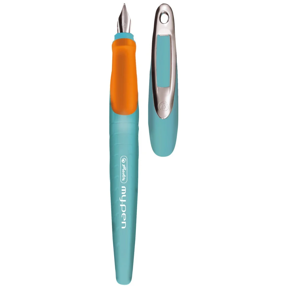 Stilouri școlare - Stilou My.Pen penita L corp turcoaz/orange Herlitz