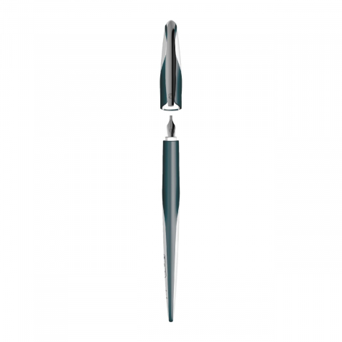 Stilou Herlitz my.pen Style caligrafie 3 penite gri 4 rezerve [2]