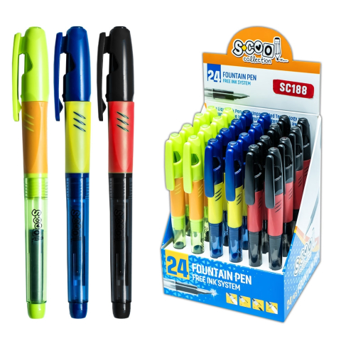 Stilouri școlare - Stilou plastic cu grip S Cool Collection diverse culori