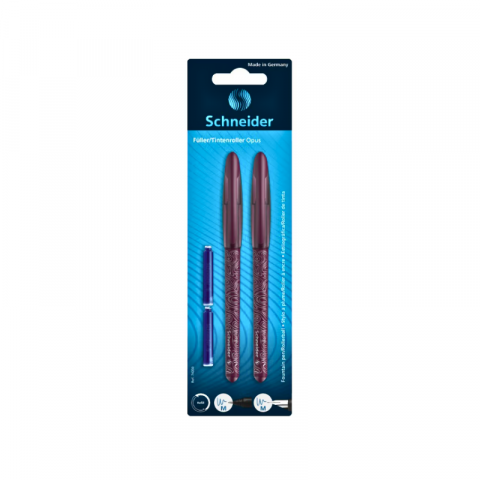 Instrumente și accesorii birou - Set stilou cu roller Schneider Opus bordo 2 rezerve