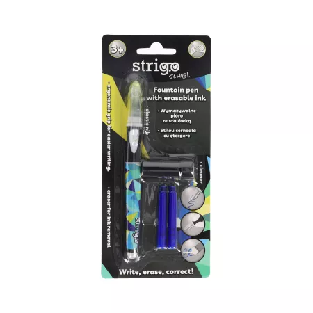 Rechizite școlare - Stilou cu cerneala si stergere prin frictiune Geometric Strigo
