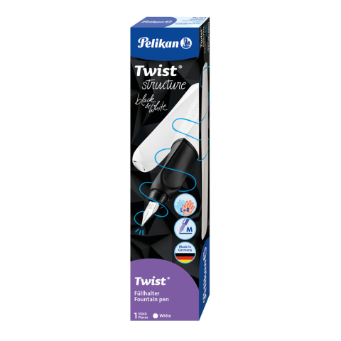 Rechizite școlare - Stilou Pelikan Twist structure penita M grip economic alb