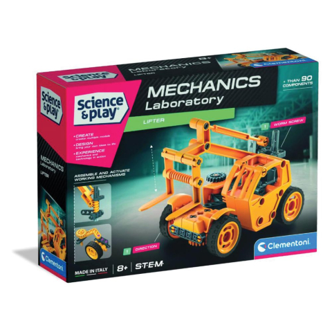 Jocuri de construcție și cuburi - Kit de constructie Stivuitor 90 piese Clementoni