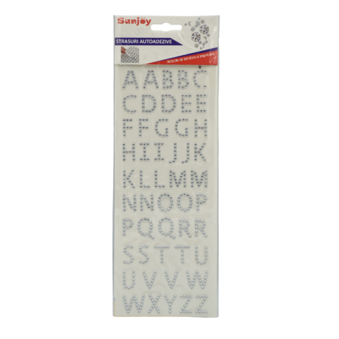 Strasuri autoadezive litere diverse culori Sunjoy [1]