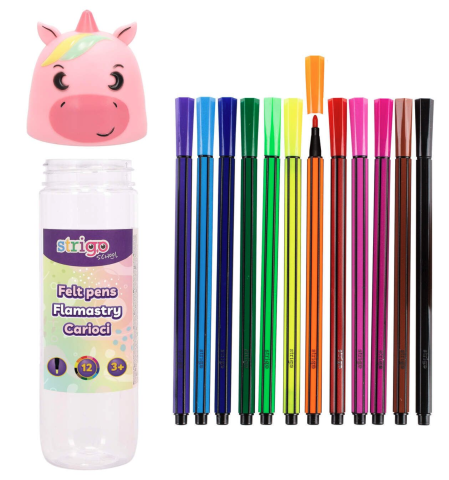 Set 12 carioci lavabile cutie Unicorn Strigo [2]