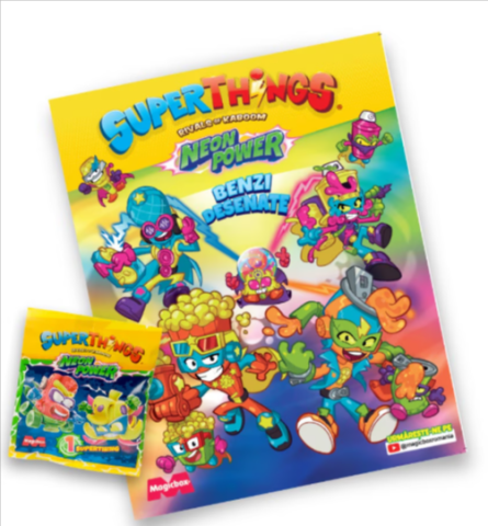 Noutăți Librăria Compas - Set revista si figurina SuperThings Neon Power