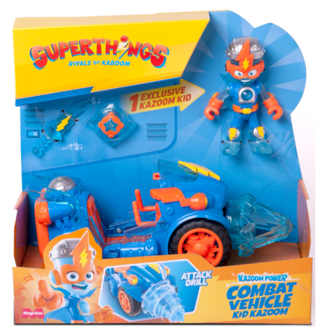 Mașinuțe de jucărie - Vehicul de lupta SuperThings Kazoom Power Kid Fury albastru
