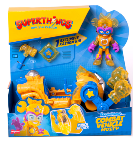 Mașinuțe de jucărie - Vehicul de lupta SuperThings Kazoom Power Kid Multy galben albastru