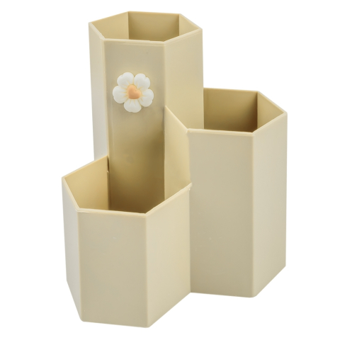 Suport birou 3 compartimente cu floare 11x12 cm diverse culori [4]