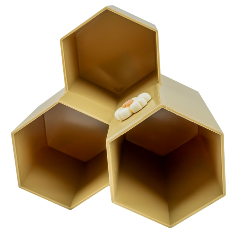 Suport birou 3 compartimente cu floare 11x12 cm diverse culori [5]