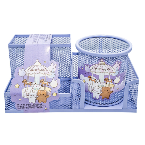 Suport birou metal 3 componente si suport rotund Nebo culori diferite [5]