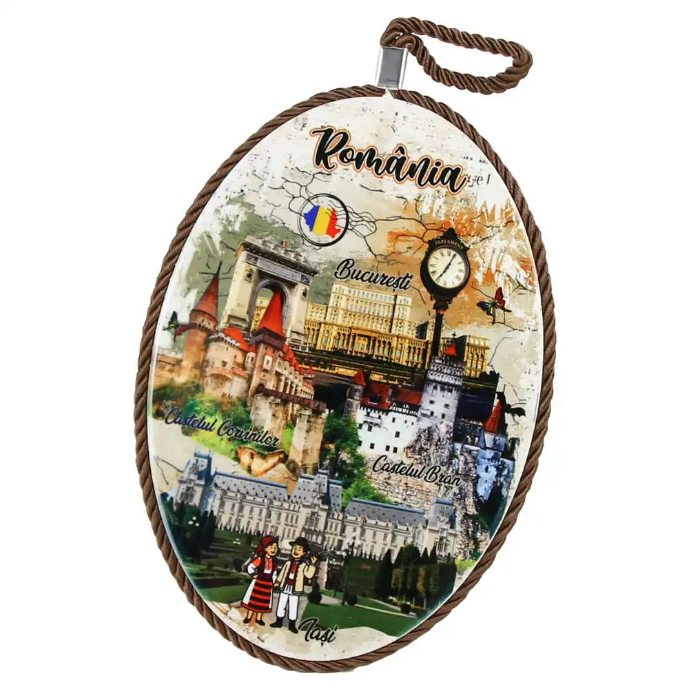 Casă și decorațiuni - Suport oale decor din ceramica Romania 14x20 cm maro