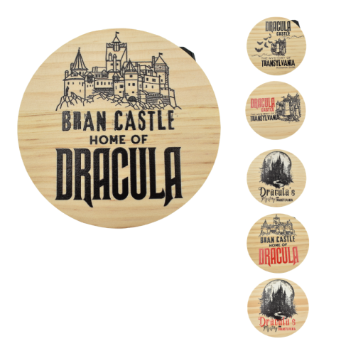 Băuturi și accesorii - Suport pahare lemn personalizat Dracula