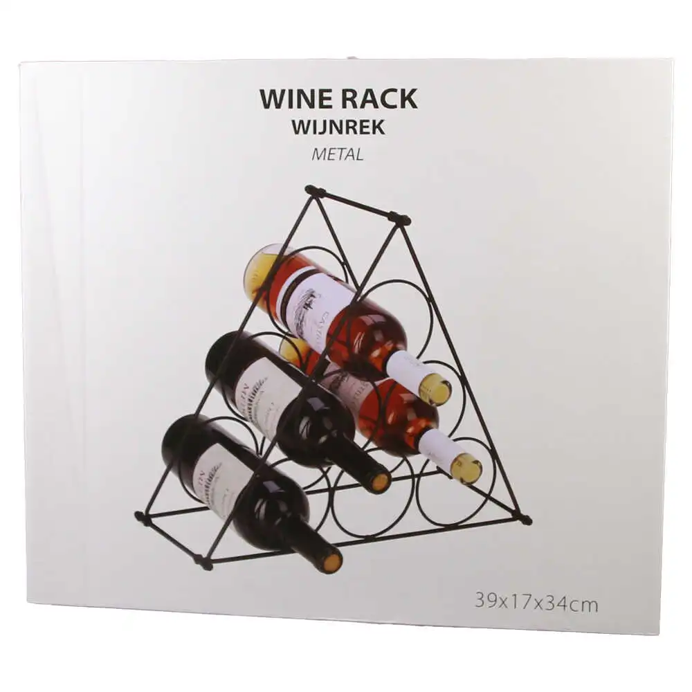 Casă și decorațiuni - Suport pentru 6 sticle de vin din metal 37x17x34 cm