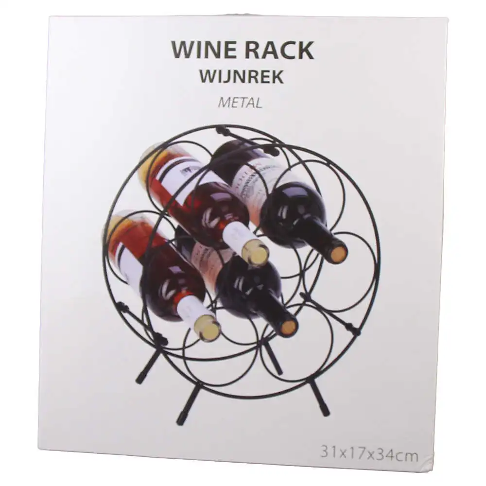 Casă și decorațiuni - Suport pentru 7 sticle de vin din metal 31x17x34 cm