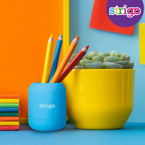 Suport instrumente de scris albastru 10x8 cm Strigo [1]