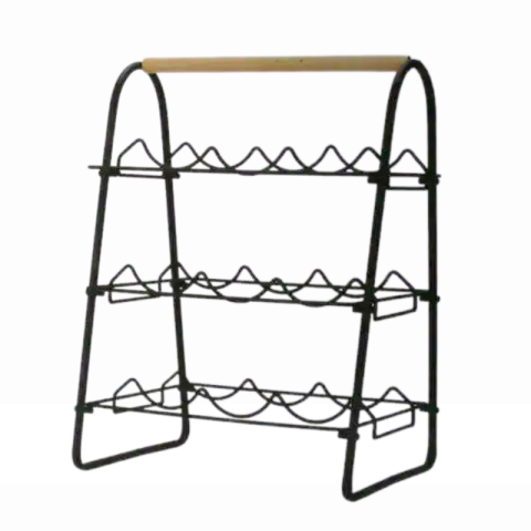 Casă și decorațiuni - Suport pentru 9 sticle de vin din metal 30 x 47 x 9 cm