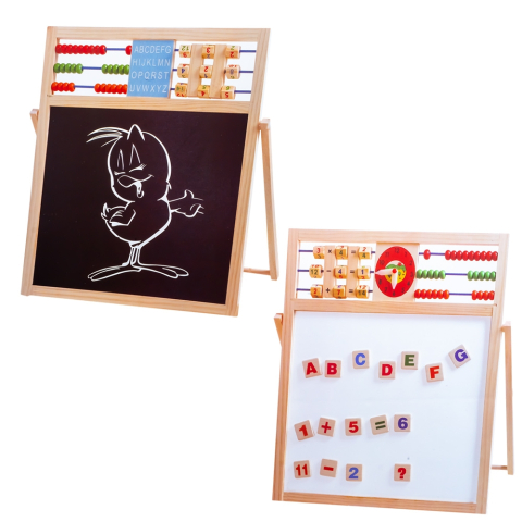 Tablita din lemn magnetica si neagra pentru creta + accesorii 38.5x45cm [0]