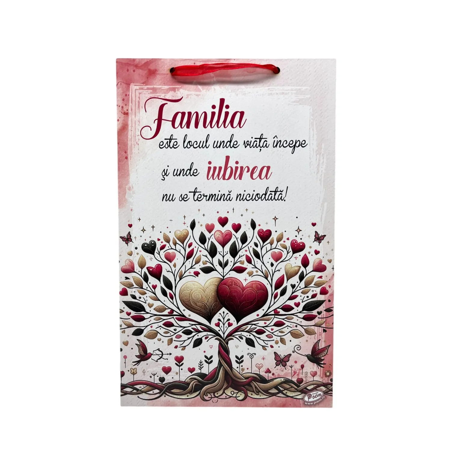 Casă și decorațiuni - Tablou lemn mic – Familia este locul unde…