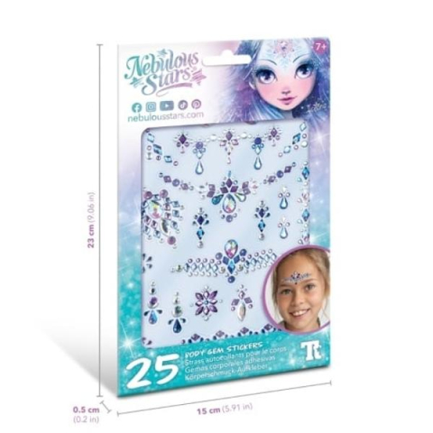 Set 25 tatuaje cu cristale autoadezive pentru fata Nebulous Stars Isadora 23 x 15 cm [1]