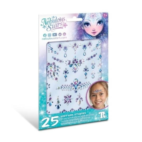Accesorii personale și beauty - Set 25 tatuaje cu cristale autoadezive pentru fata Nebulous Stars Isadora 23 x 15 cm