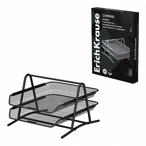 Noutăți Librăria Compas - Tava documente cu 2 niveluri ErichKrause Compass Classic Neagra