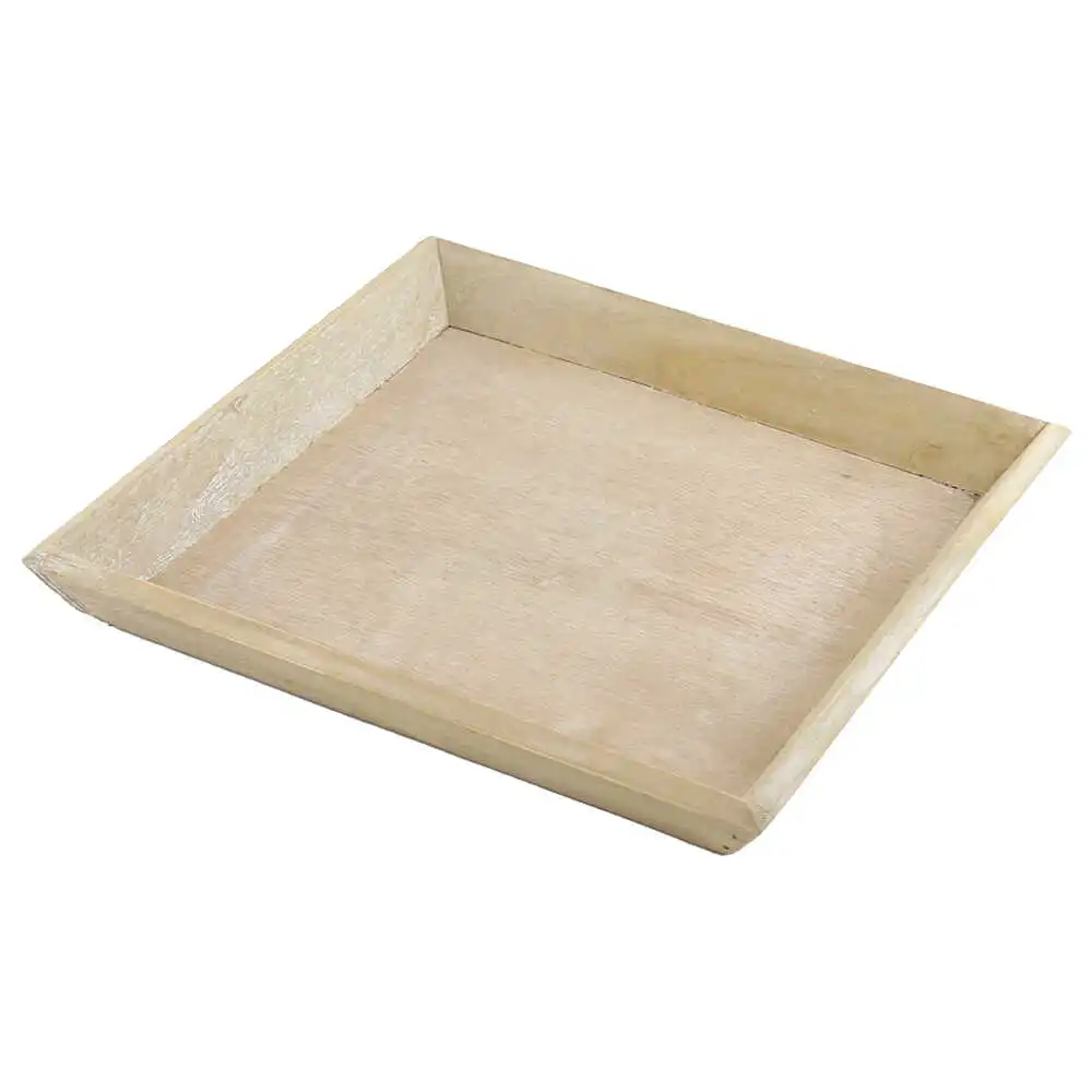 Noutăți Librăria Compas - Tava suport din lemn pentru lumanari sau decoratiuni 25 x 25 cm natur