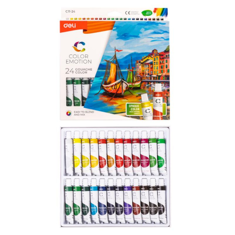 Tempera 24 culori 12ml Deli [3]