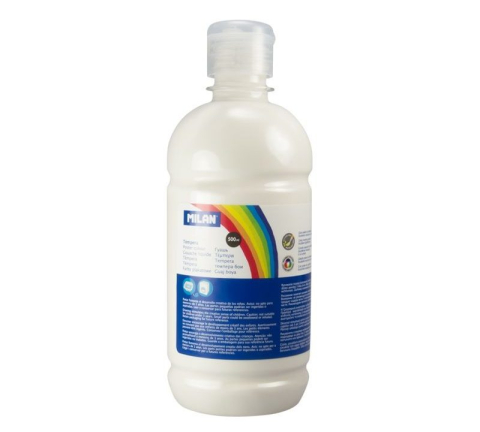 Acuarele și pensule școlare - Tempera 500 ml Alb Milan