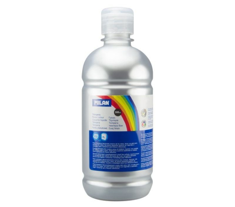 Acuarele și pensule școlare - Tempera 500 ml Argintiu MILAN