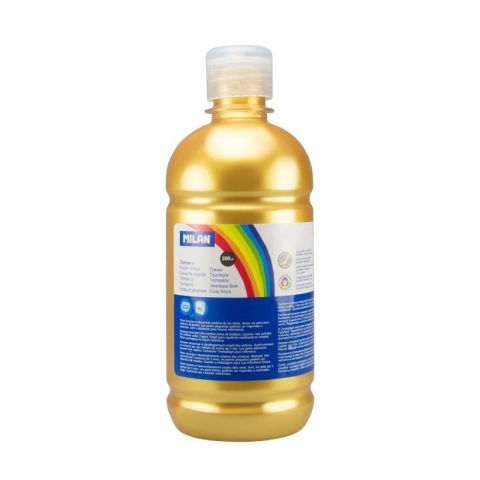 Acuarele și pensule școlare - Tempera 500 ml Milan auriu