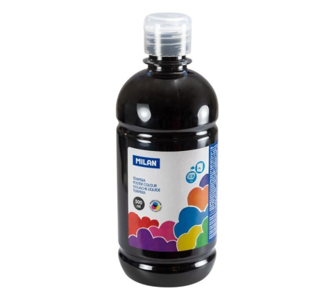 Acuarele și pensule școlare - Tempera 500 ml Negru Milan