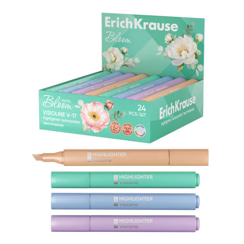 Textmarker - Text marker ErichKrause Visioline V-17 Pastel Bloom diverse culori