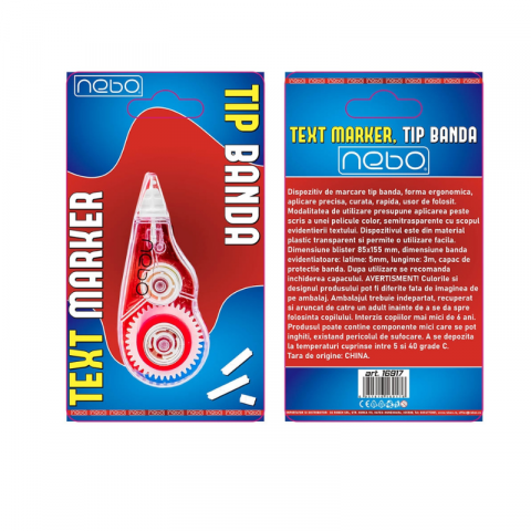 Text marker tip banda 5mm x 3m Nebo [6]