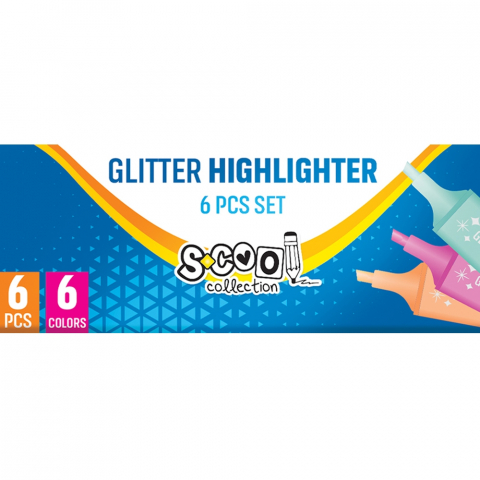 Textmarkere cu sclipici S-COOL 6 culori/set [2]