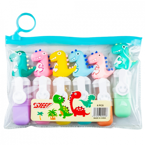 Textmarkere copii Dinozaur 6 culori/set [1]