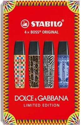 Rechizite școlare - Set textmarker 4 culori Stabilo Boss Original Dolce Gabbana editie limitata