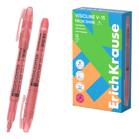 Noutăți Librăria Compas - Textmarker ErichKrause Visioline V-15 Neon Shine roz