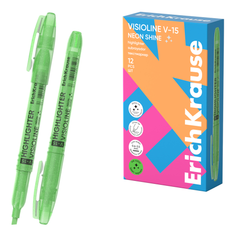 Noutăți Librăria Compas - Textmarker ErichKrause Visioline V-15 Neon Shine verde